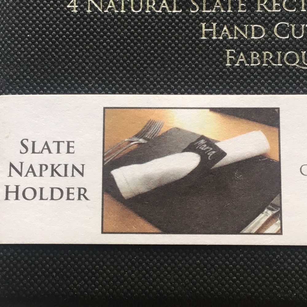 Napkin Holders Gift Set of 4. Gift Box. New. The Just Slate Co. Rectangular.